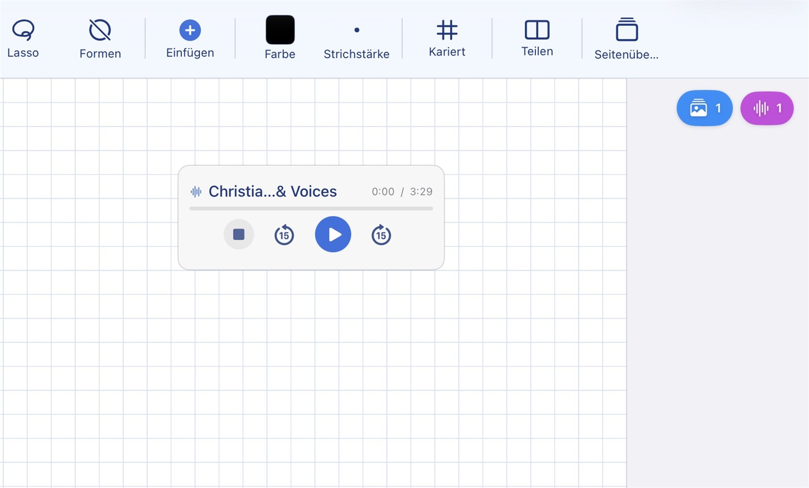 Audio-Box auf einer Heftseite