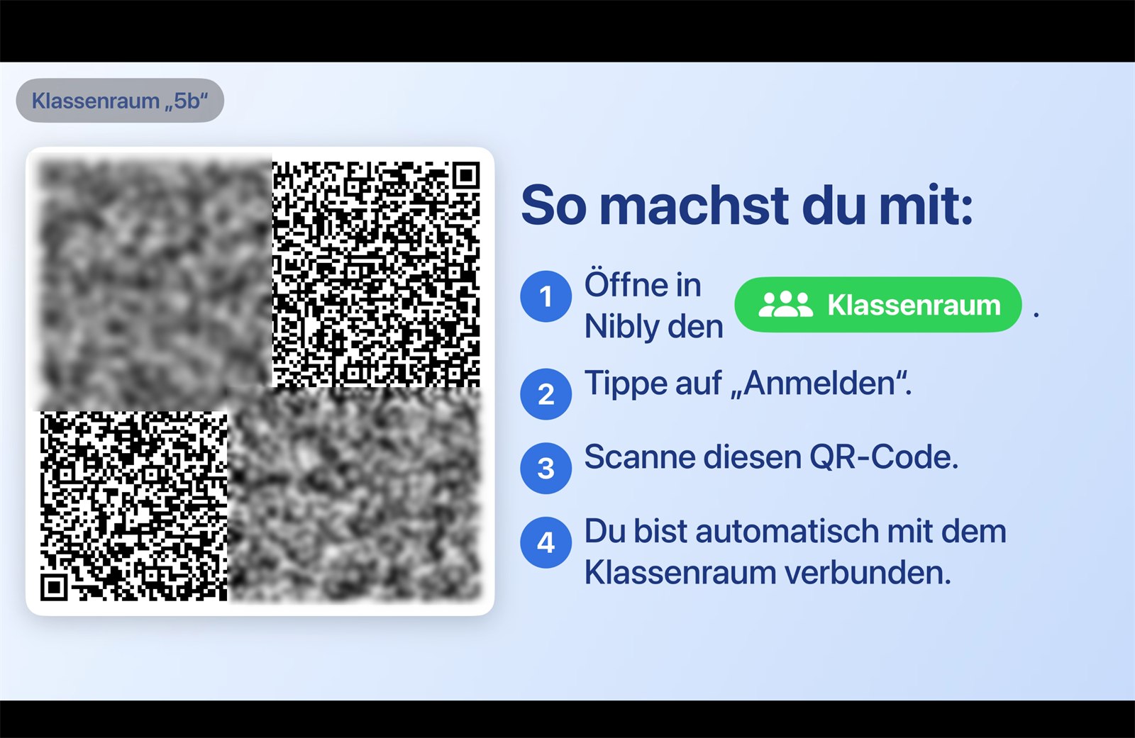 Großer QR-Code auf dem Beamer